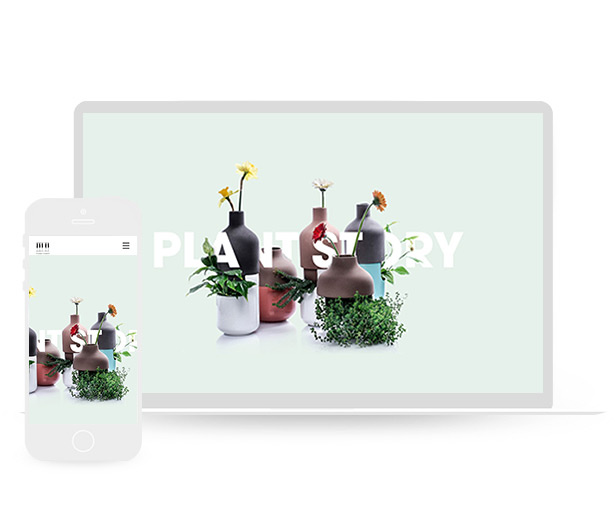 多肉植物绿色花草响应式网站模板